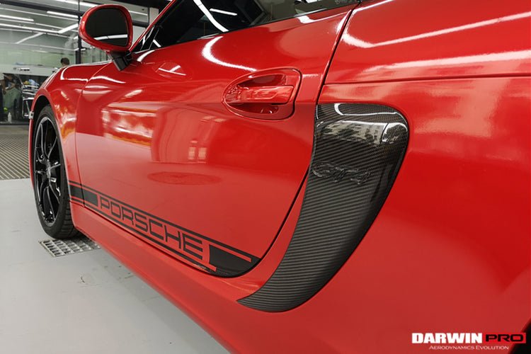 2012 - 2016 Porsche 981 Boxster/Cayman GT4 Style Carbon Fiber Quarter Panel Side Scoops